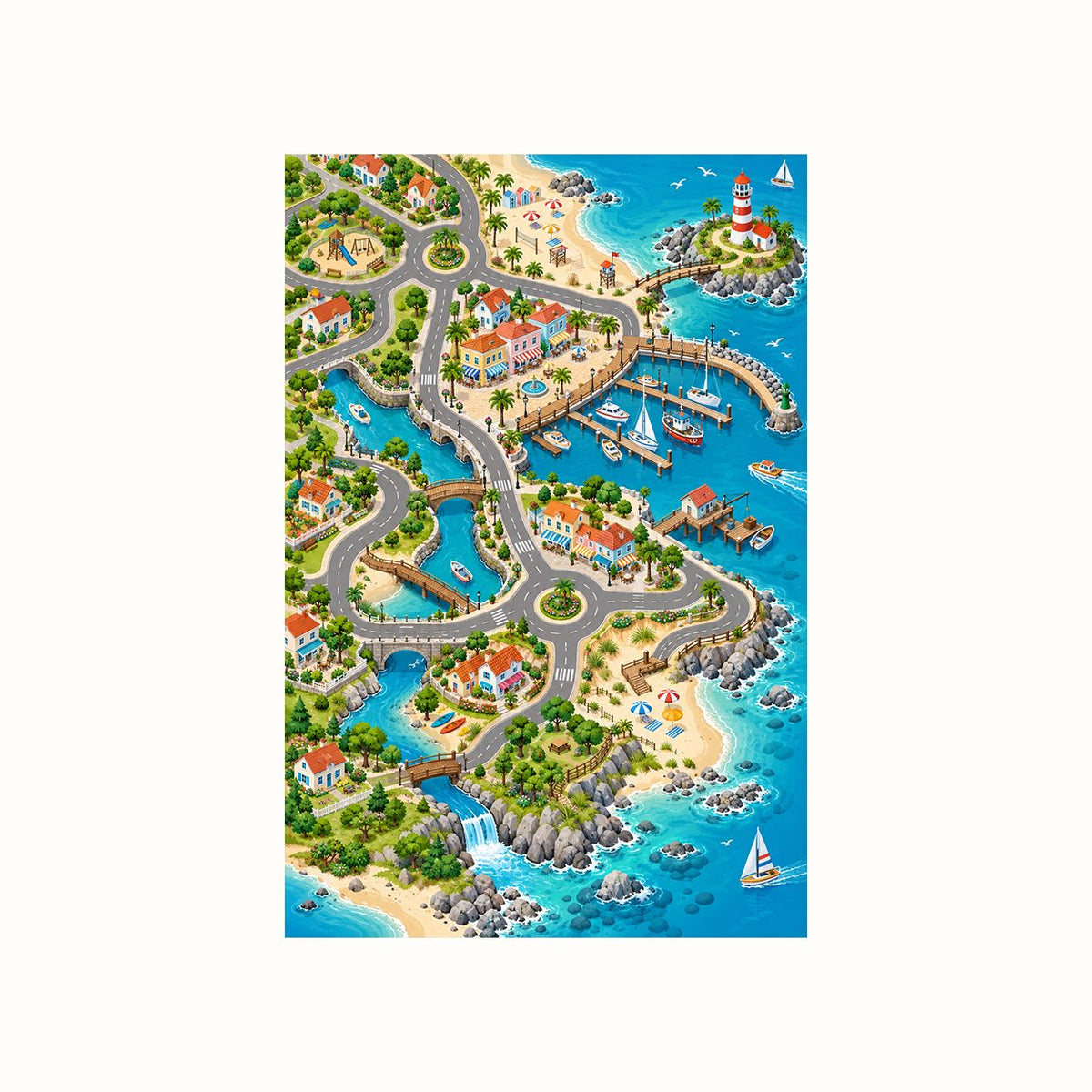Mycity Beach Play Rug flat design