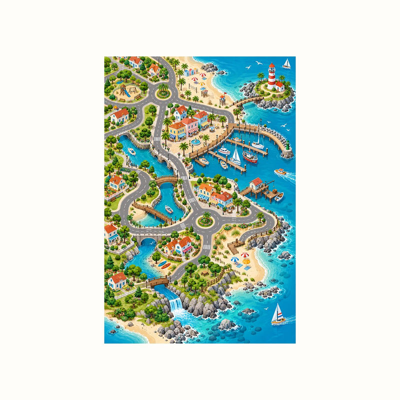 Mycity Beach Play Rug flat design