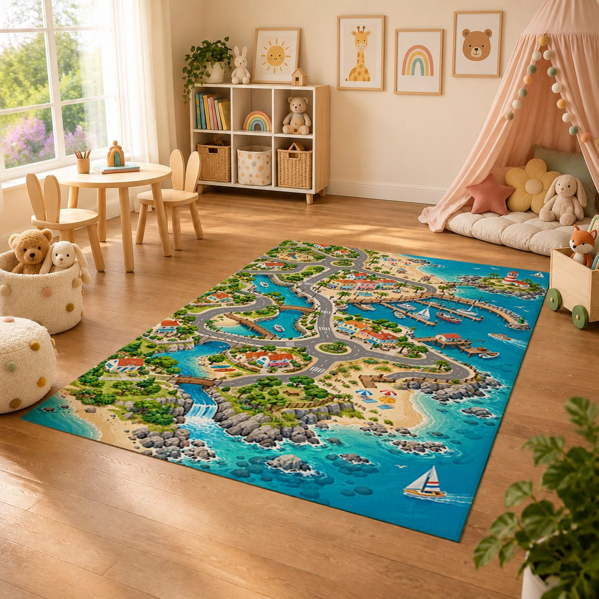 Mycity Beach Play Rug lifestyle room scene