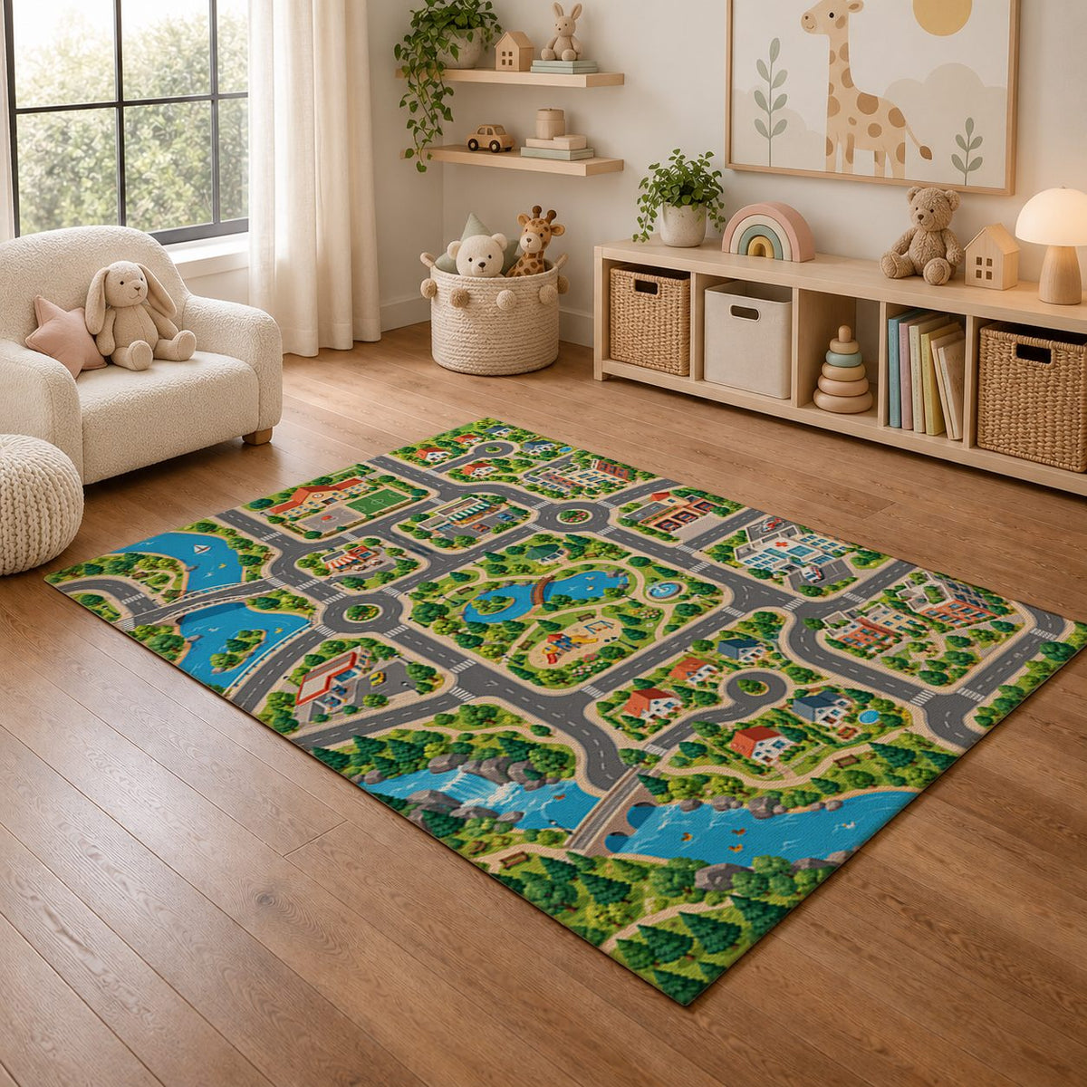 Mycity Classic Play Rug nursery angled view
