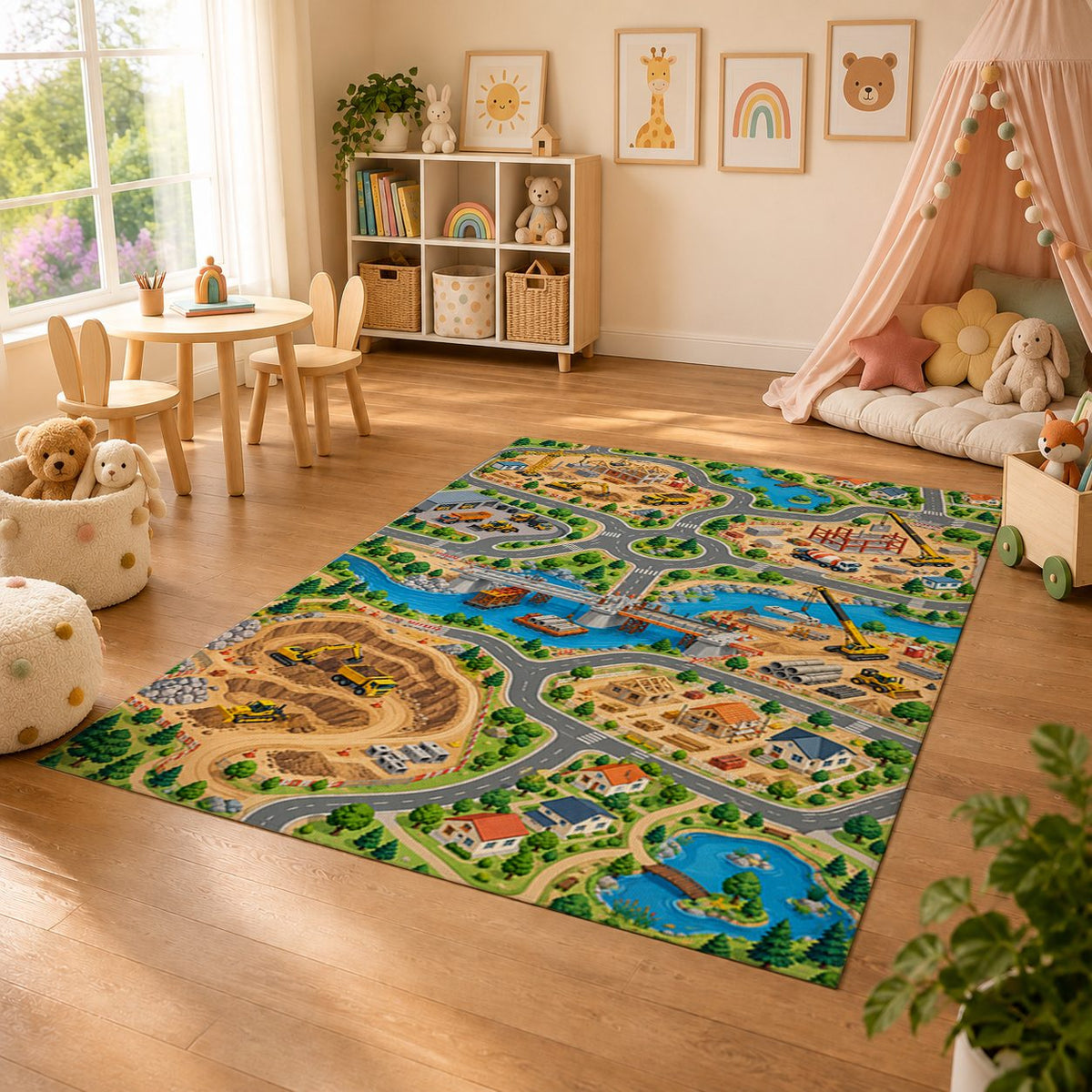 Mycity Construction Play Rug lifestyle room scene