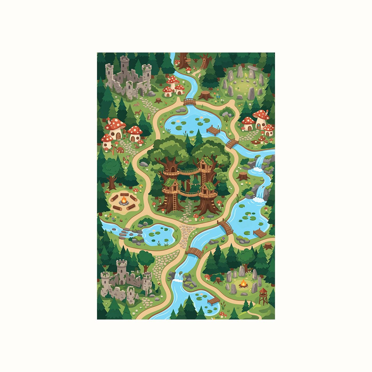 Mystic Forest Play Rug flat design