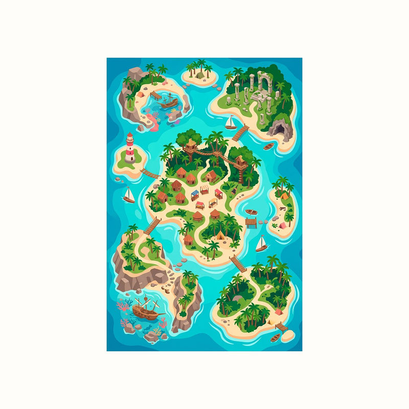 Mystic Isle Play Rug flat design